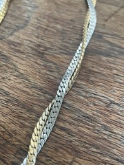 Vintage Avon Silver and Gold Tone Double Twisted Chain Necklace Choker 14” 1970s