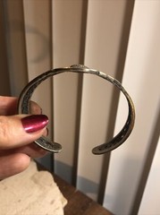 Vintage Yogya Silver 800 Floral Scroll Open Work Cuff Bracelet 43.7g, Adjustable