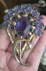 Absolutely stunning large 40s Statement Piece Pot Metal Brooch