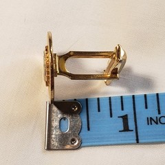 UN Blue &White Enamel Medallion Vtg Commemorative Cufflinks & Tie Bar Gold Tone