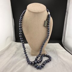 Vintage Honora Cultured Pearl Necklace Oil Slick Peacock 38″