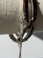 Vintage Monet Large Open Link Silver Tone Bracelet Safety Chain 7 inches