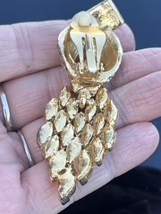 Vintage Ciner? Crystal Rhinestone Statement Drop Hinged Clip on Earrings 3″ Long