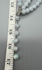 Coro Vintage 3 Strand Blue Lucite Bead Necklace Faceted Choker Retro 14-16.5”
