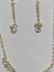 Avon(Deb) 2pc Lot Of 3 Goldtone Jewelry Necklace, Earrings Sets Faux Diamonds