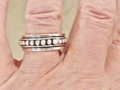 VINTAGE STAMPED 925 STERLING SILVER MEIN’S SPINNER BAND RING SIZE 12.75 9 MM