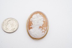 Vintage 800 Silver Cameo Brooch Pin