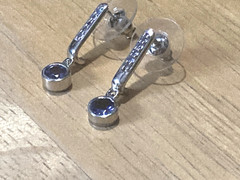 Vintage Chuck Clemency Earrings Tanzanite Sterling Silver Drop/Dangle 925 STS