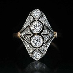 2.55Ct Art Deco Style Edwardian Lab Created Diamond Engagement 14K Gold FN Ring