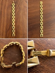 Vintage Signed Goldette N.Y.C. Gold Tone Geometric Link Bracelet – 49g – 7.5”