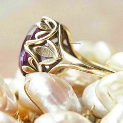 3Ct Round Cut Amethyst Women’s Vintage Engagement Ring In 14K Yellow Gold Plated