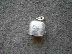 Geneva (?) Cow Bell Nice Tinkle Vintage Silvertone Bracelet Charm Pendant 1.6g