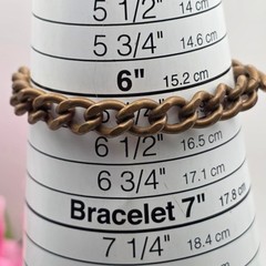 Vintage Solid Copper Heavy Rolo Cable Link Bracelet 6.25 In Fold Over Clasp 8.2m
