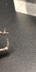 Vintage 925 sterling silver textured hoop earrings Everyday Wear