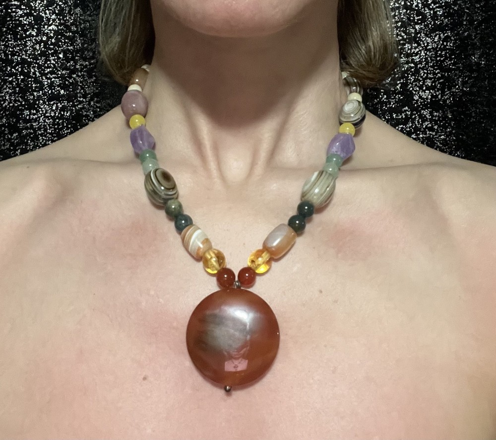Vintage Metropolitan Museum Multiple Gemstone Necklace