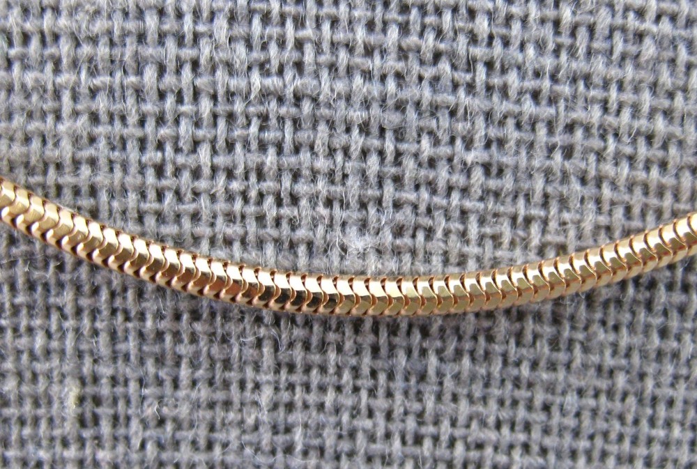 ESTATE LONG 14K ROSE GOLD 3D SOLID SNAKE CHAIN NECKLACE WITH LOBSTER LOCK #28258