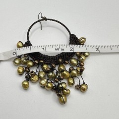 Pearl Dangle Hoop Earrings Bohemian Style 4″ Drop Pierced Artisan