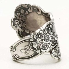 925 Sterling Silver Oxidized Spoon Adjustable Ring Vintage Style Women’s Jewelry