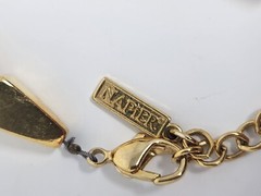 Napier Square Pyramid Gold Tone Heavy Necklace Geometric Necklace 16″-18″ VTG