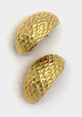 14K TEXTURED GOLD Omega Back Earrings | 9 grams