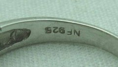 LOVELY ESTATE CHAPAL-ZENRAY 3-ROW WHITE STONE STERLING SILVER BAND RING, SZ 6.75