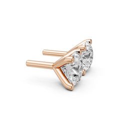 Round Lab Grown Diamond Stud Earrings 14K Gold Solitaire Everyday Fine Jewelry
