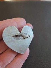Antique Adjuntant General Sword Heart Lapel Pin Pendant