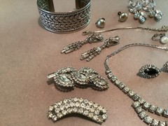 Lot Of Antique Looking Jewelry Earrings Pins Necklace Bracelet