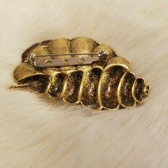 Vtg Nautical Brooch Starfish Sand Dollar Seashell Beach Leaf Art to Wear 2819