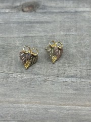Black Hills 12k Tricolor Gold Grape Leave Earrings