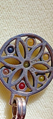 VINTAGE FLOWER OF LIFE .75″ DAIM 925 STERLING SILVER PENDANT GEMSTONES 18″ CHAIN