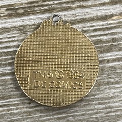 Vintage Gold Toned Small Round 1994 DC Comics Batman Charm Pendant
