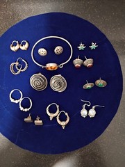 11 Pair Vintage Sterling Silver Earrings 1 Sterling Bracelet 58.1g