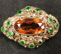 HOBE Sterling Silver Brooch Pin 1/20th 14K On Sterling Design Pat’d Vintage