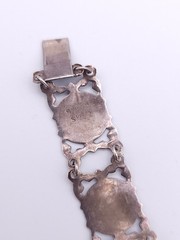 Vintage Siam Sterling Niello Goddess Thai Dancer Linked Signed Bracelet 7.25″