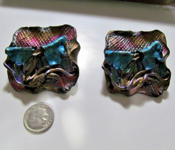 Vntage Boho 1980s Memphis Polymer Clay Pierced Earrings 2″