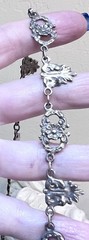 WONDERFUL Antique Italian Designer Ornate .800 Silver Floral Link Necklace