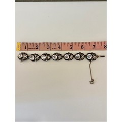 Vintage Hollycraft 1954 Clear Rhinestone Bracelet Signed Silver Tone Statement