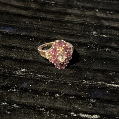 Rose Gold Vermeil .925 Sterling Silver Purple Pink CZ Oval Cluster Ring Size 5