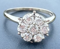 ESTATE HUGE VINTAGE FLOWER TOP DAISY TULIP PRINCESS RING 12K 13K 14K 15K