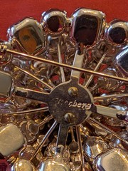 Vintage Large Eisenberg 7 tier Crystal / Glass Brooch