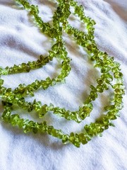 Vintage Strand Of Peridot Beads- Necklace W/no Clasp – Stunning Green Polished