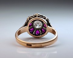 2Ct Art Deco Style Ruby Lab Created Diamond Engagement 14K Yellow Gold FN Ring