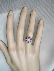 Platinum Vintage Engagement Ring 1.53ct. Natural Ruby Round Shape Diamond