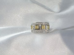 Victoria Wieck Sterling Silver 925 Channel Set Yellow CZ Ring Size 8