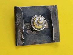 Vintage Buffalo Bison Cattle Lapel Pin Sterling Silver Western Design RARE
