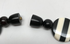 Gorgeous Danish Designer Black & Off White Buffalo Horn Bib Collar Necklace