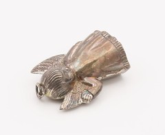 925 Sterling Silver Vintage Large Puffy Tooth Fairy Angel Pendant PT22102