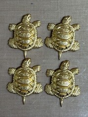 Vintage Brass Turtle Stampings 33mm High Relief Sea Turtle Jewelry Findings Lot