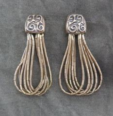 Dakota West Sterling Silver Shube Vintage Earrings Liquid Silver 1.5 in 975c